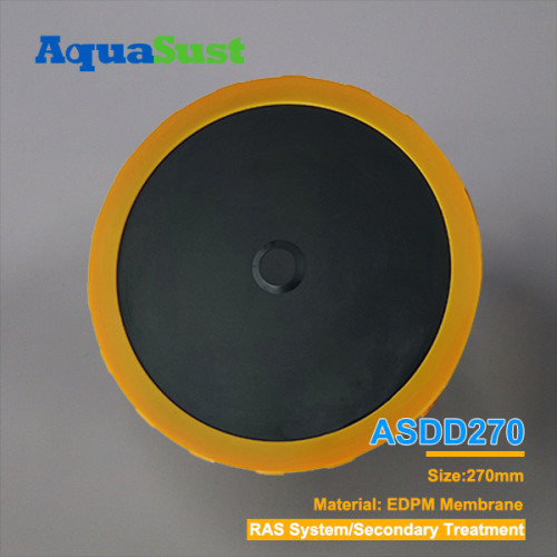 Manufacturer Disc Diffuser AS-DD270 |9"Fine Bubble Diffuser Uniform Bubble Distribution And High Aeration Efficiency | For Food And Beverage Industry Wastewater Treatment