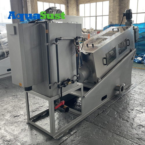 Multi-Plate Screw Press Sludge Dewatering AS-NH401 |Manufacturing Small Screw Press Dewatering For Food And Beverage Industry Wastewater Treatment