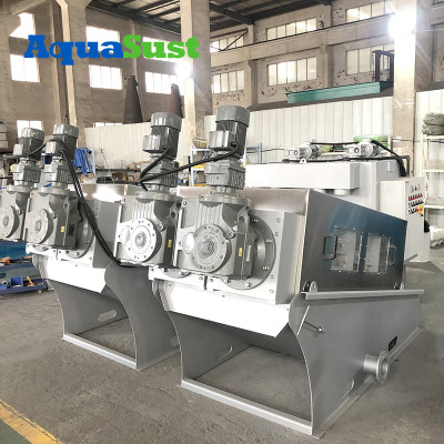 Stainless Steel Dewatering Screw Press AS-NH404 |Manufacturer Stainless Steel Dewatering Screw Press For Hospital Wastewater Treatment