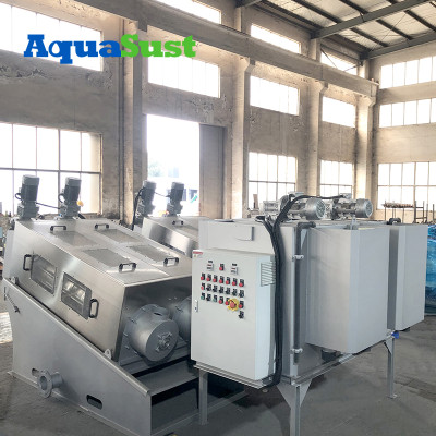 Stainless Steel Dewatering Screw Press AS-NH404 |Manufacturer Stainless Steel Dewatering Screw Press For Hospital Wastewater Treatment