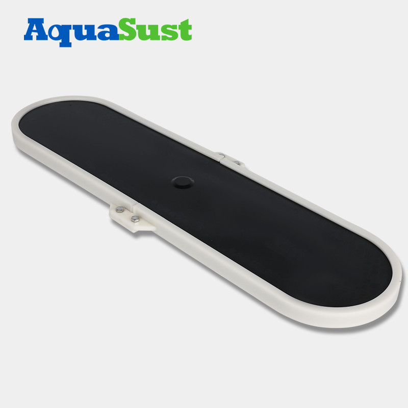 AS-PD650 plate aeration diffuser, front view, 680 x 220 mm, fine bubble EPDM membrane on ABS base plate and frame
