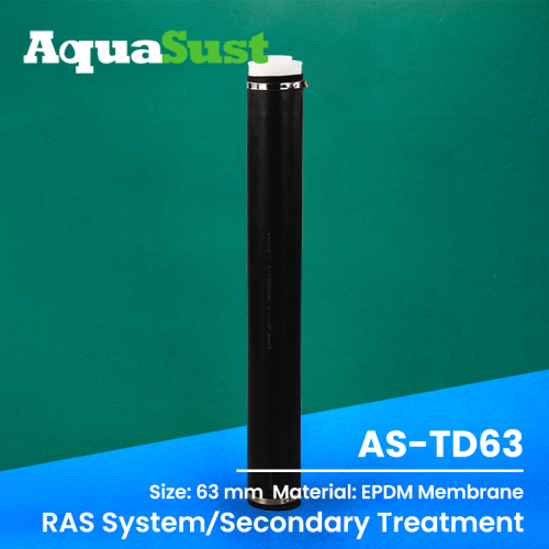 Customized Tube Diffuser AS-TD63 | 2"Fine Bubble Tube Diffuser High Anti-clogging Performance and Corrosion resistance | For  Municipal & Hospital Wastewater Secondary Treatment