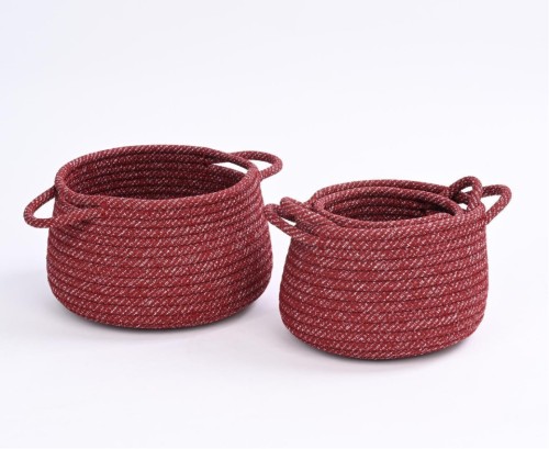 Wholesale country style polyester webbing basket | sturdy and durable | desktop storage small items | personalized customization