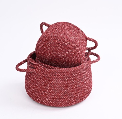 Wholesale country style polyester webbing basket | sturdy and durable | desktop storage small items | personalized customization