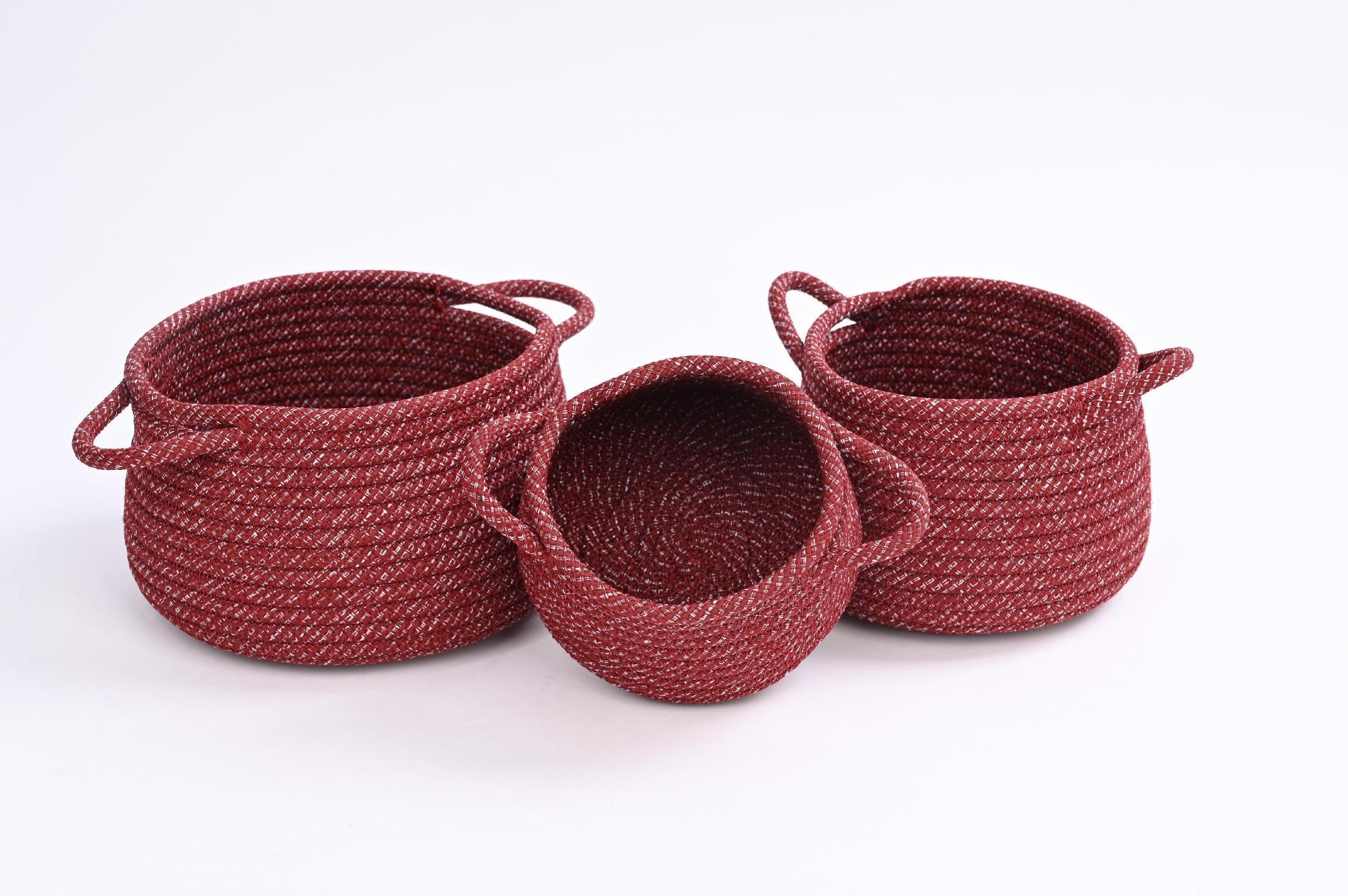 Rustic Charm Polyester Webbing Basket