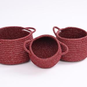 Wholesale country style polyester webbing basket | sturdy and durable | desktop storage small items | personalized customization