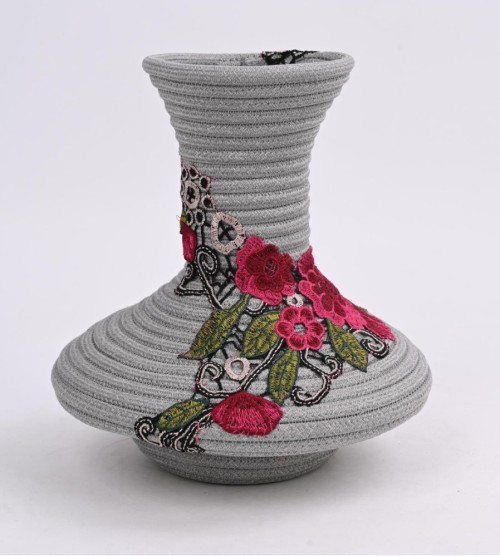 Wholesale Embroidered Elegant Polyester Ribbon Vase | Customizable in Multiple Styles | Antibacterial and Anti-mildew | Custom