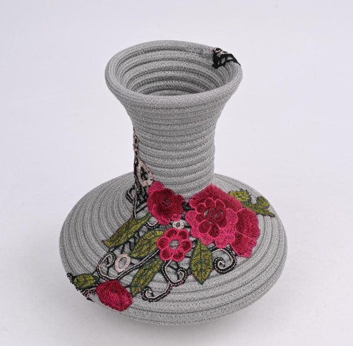 Wholesale Embroidered Elegant Polyester Ribbon Vase | Customizable in Multiple Styles | Antibacterial and Anti-mildew | Custom