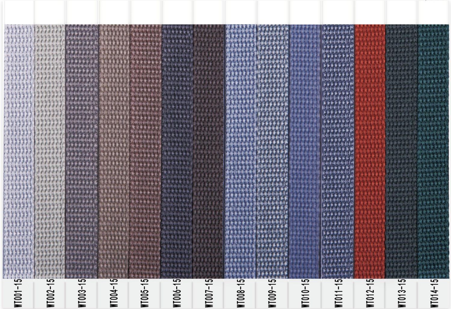 Wholesale Webbing WT-15 Series | Solution Dyed Polyester - High Tenacity | Abrasion Resistant | UV Resistant | Export Trade