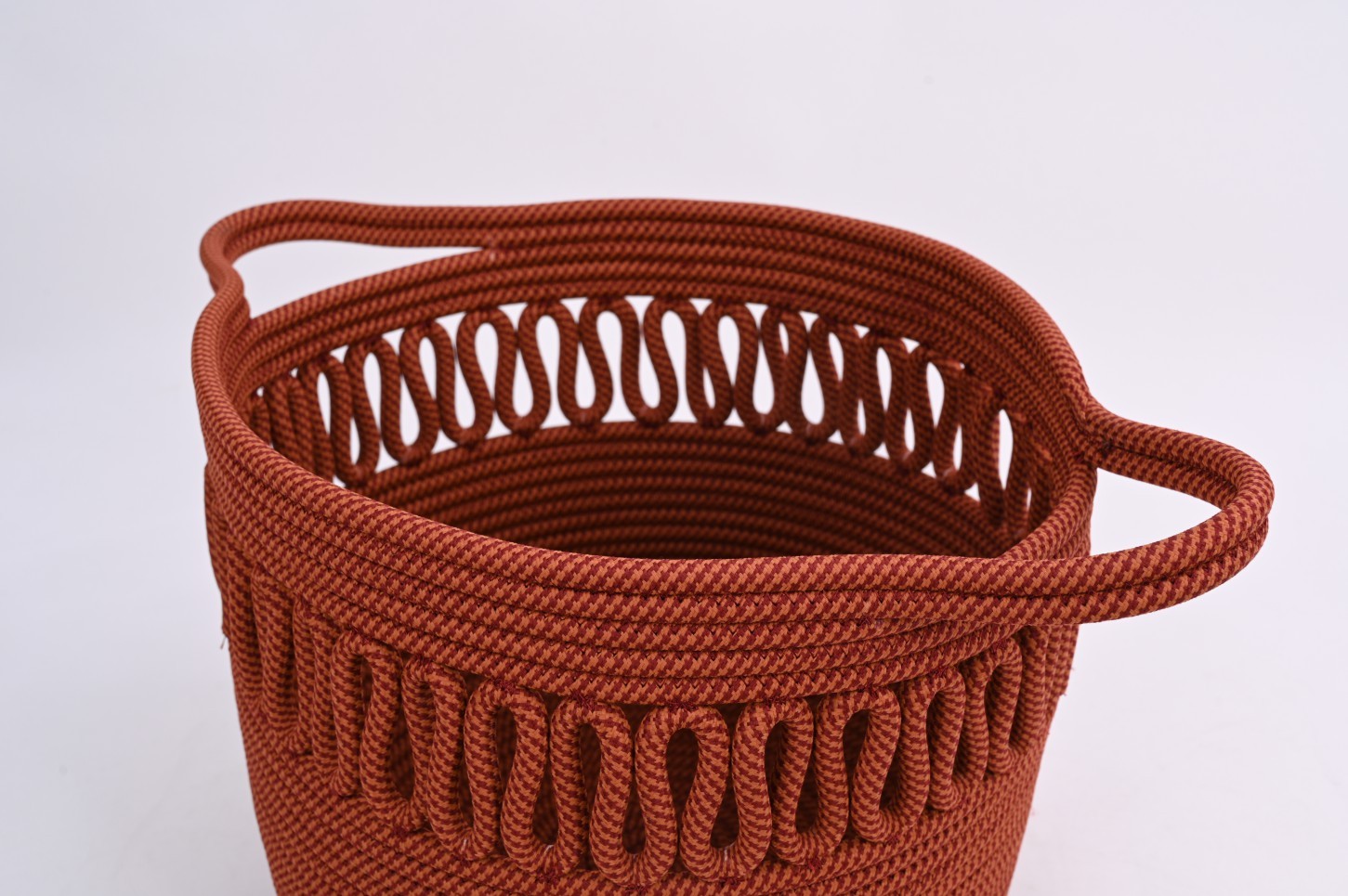 Red hollow webbing storage basket