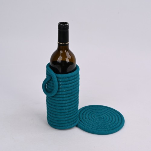 Custom colorful woven wine bottle cover | sturdy and durable | protect wine bottles | table decoration | supplier