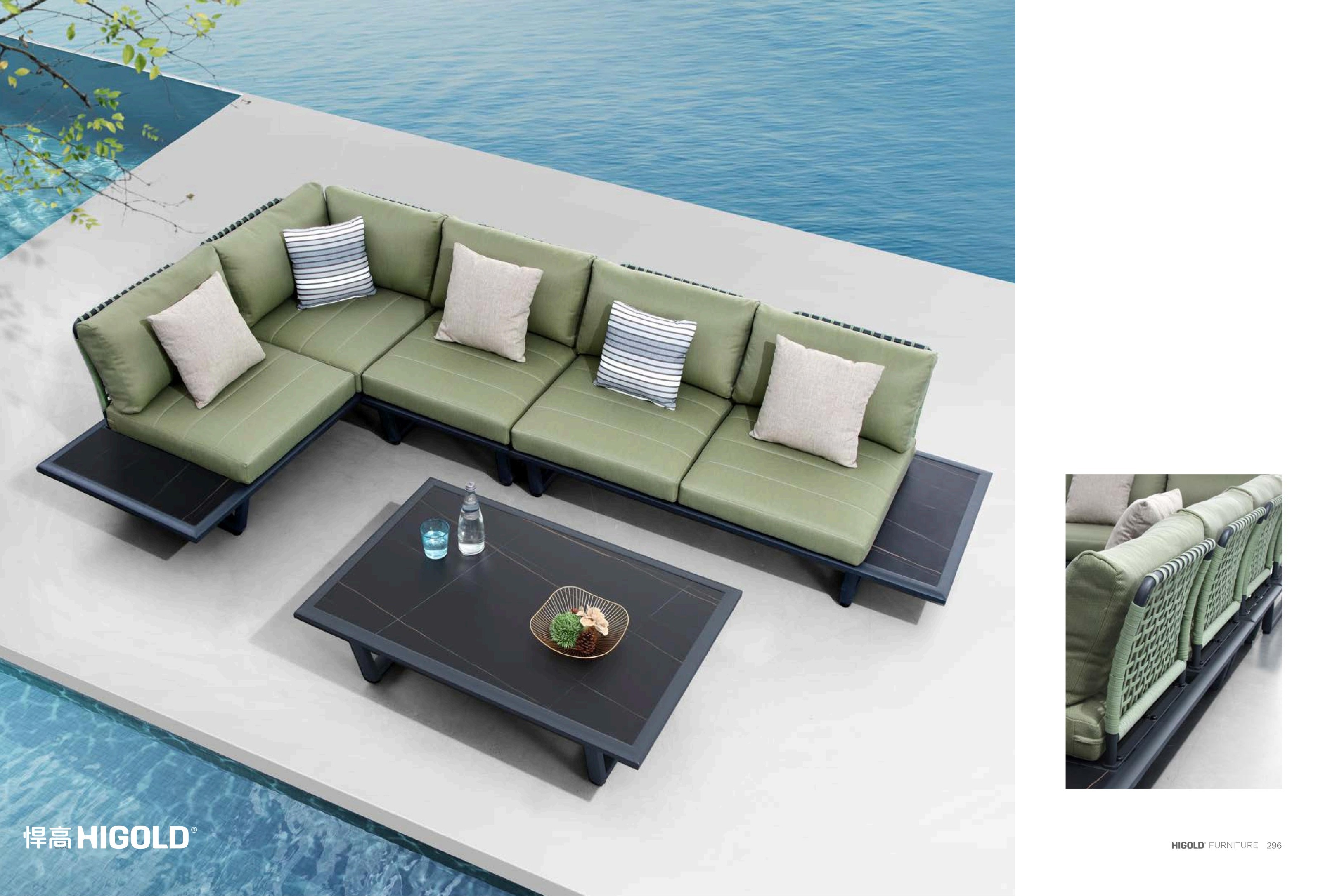 Polyester rope woven outdoor sofa set