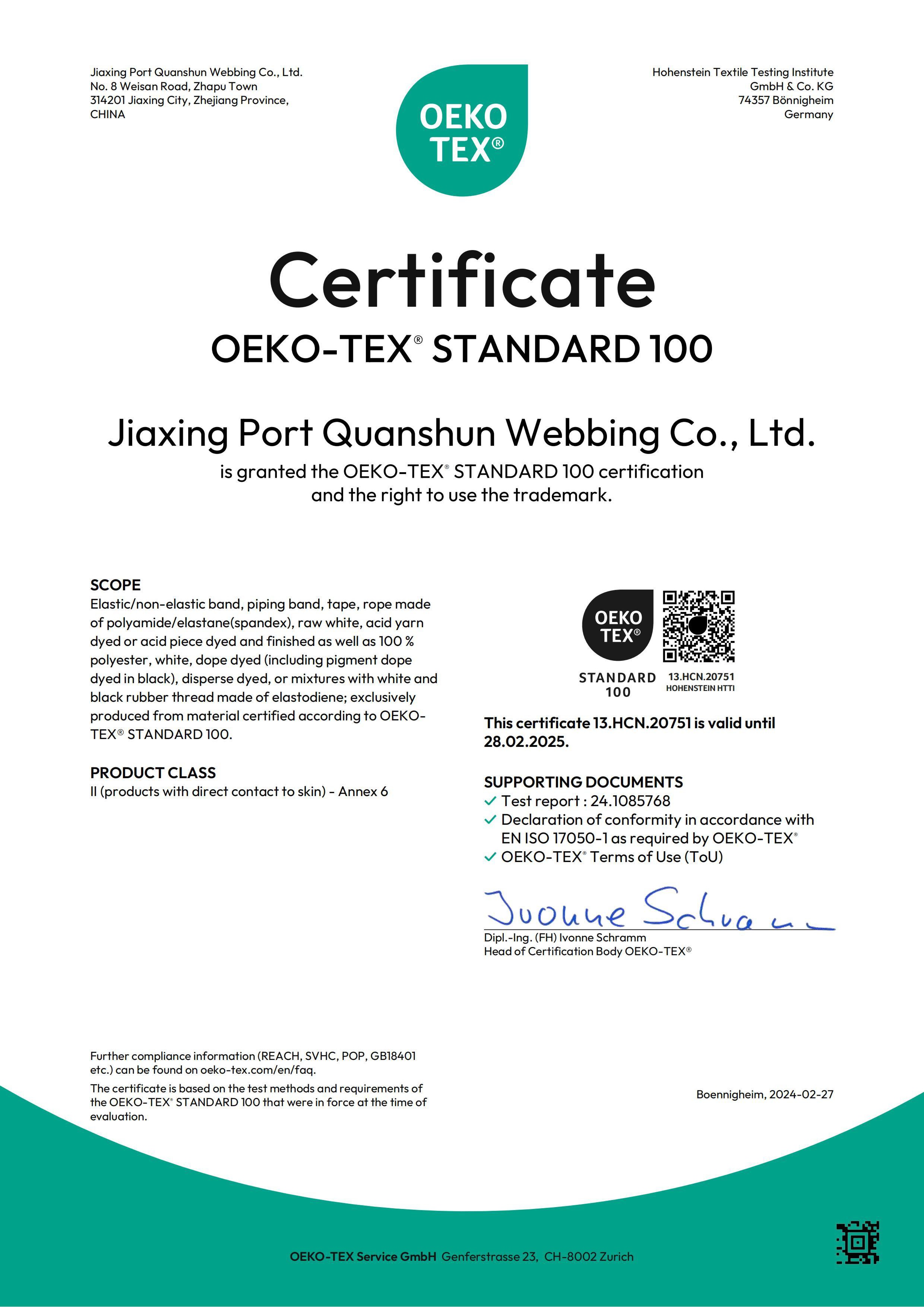 OEKO-TEX STandarD 100