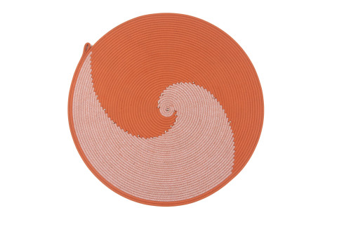 Orange patchwork rug