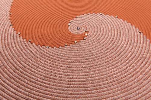 Orange patchwork rug