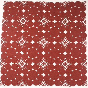 Coil Floral Rectangle Rope-Woven Carpet