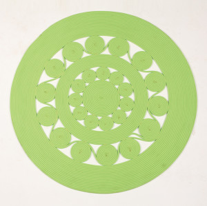 Fluorescent Swirl Round Rug