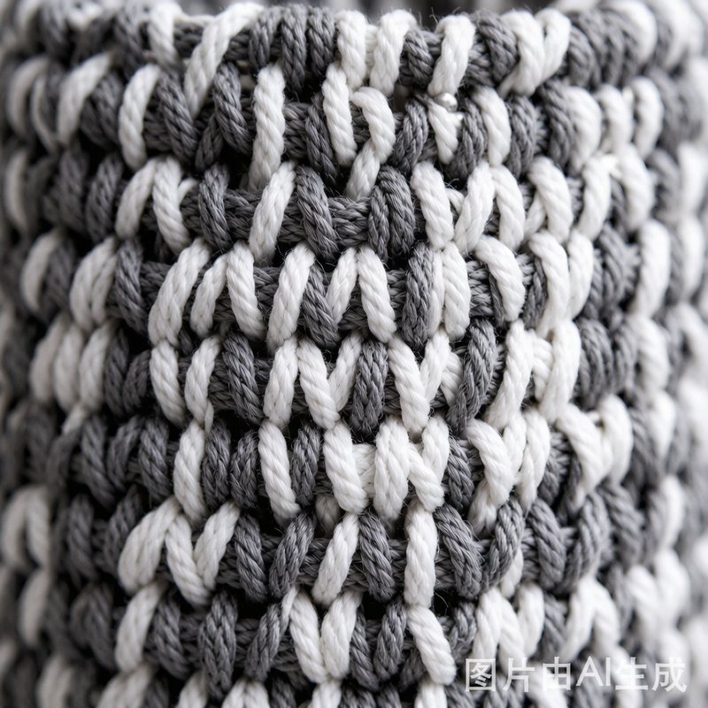 Close-up of cotton rope woven texture