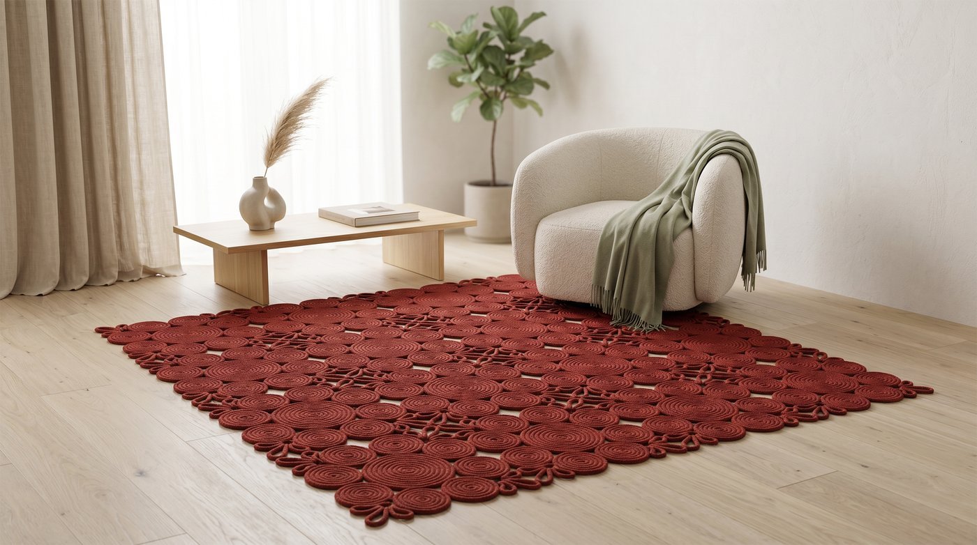 Rope carpet in a living space