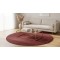 Round Rope-Woven Carpet (Burgundy Red)