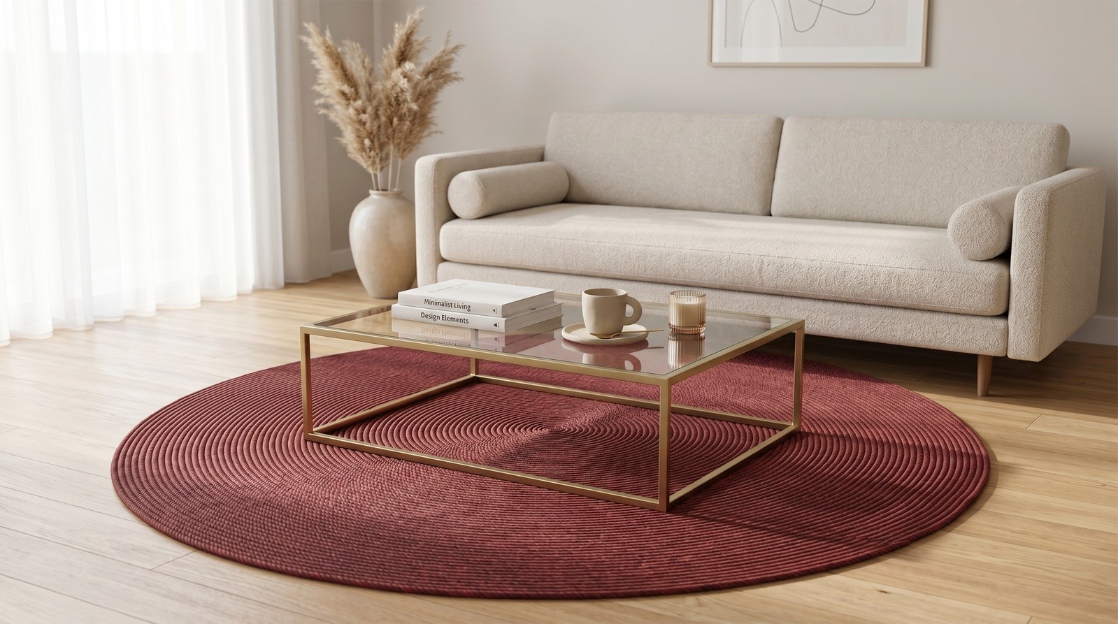 Rope carpet in a living room setting