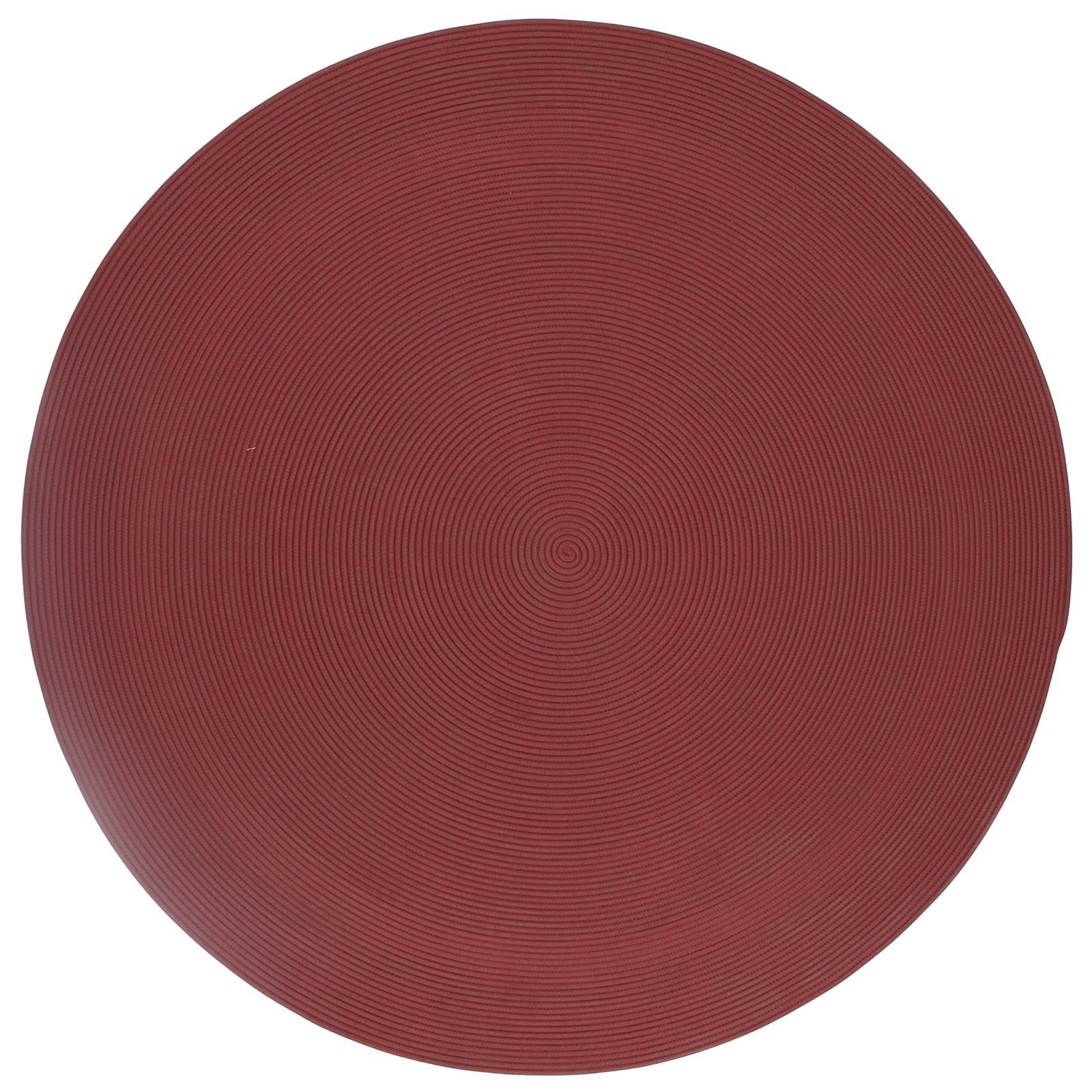 Burgundy red round rope-woven carpet
