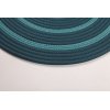 Hand-Braided Round Rope Rug with Ocean Blue Concentric Pattern
