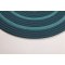 Hand-Braided Round Rope Rug with Ocean Blue Concentric Pattern