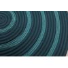 Hand-Braided Round Rope Rug with Ocean Blue Concentric Pattern