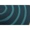Hand-Braided Round Rope Rug with Ocean Blue Concentric Pattern