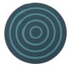 Hand-Braided Round Rope Rug with Ocean Blue Concentric Pattern