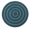 Hand-Braided Round Rope Rug with Ocean Blue Concentric Pattern