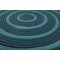 Hand-Braided Round Rope Rug with Ocean Blue Concentric Pattern