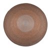 Hand-Braided Round Rope Rug in Warm Earth-Tone Concentric Pattern