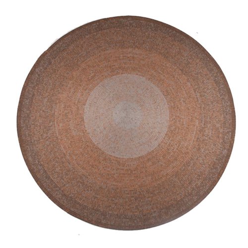Hand-Braided Round Rope Rug in Warm Earth-Tone Concentric Pattern