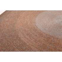 Hand-Braided Round Rope Rug in Warm Earth-Tone Concentric Pattern