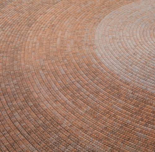 Hand-Braided Round Rope Rug in Warm Earth-Tone Concentric Pattern
