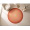 Hand-Braided Round Rope Rug in Vibrant Orange Melange Pattern