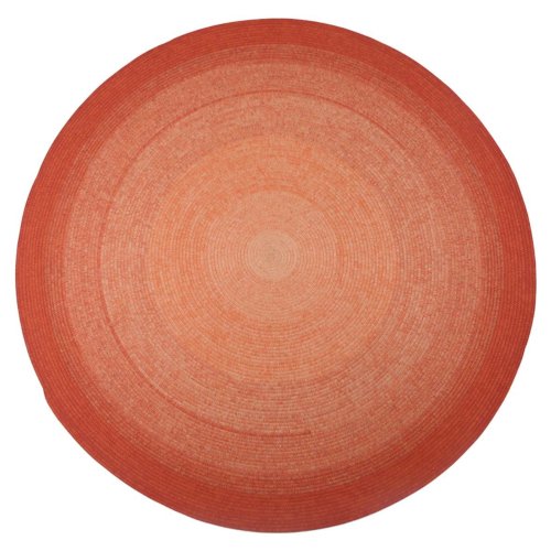 Hand-Braided Round Rope Rug in Vibrant Orange Melange Pattern