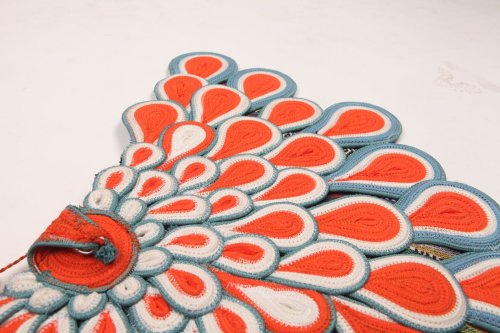 Hand-Woven Peacock Fan Placemat with Tassel | Bohemian Table Art