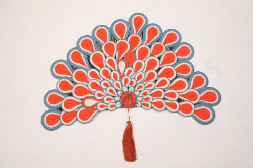 Hand-Woven Peacock Fan Placemat with Tassel | Bohemian Table Art