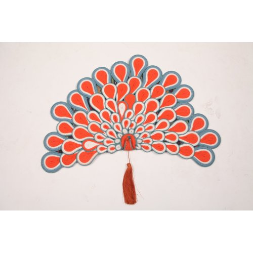 Hand-Woven Peacock Fan Placemat with Tassel | Bohemian Table Art