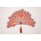 Hand-Woven Peacock Fan Placemat with Tassel | Bohemian Table Art