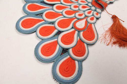 Hand-Woven Peacock Fan Placemat with Tassel | Bohemian Table Art