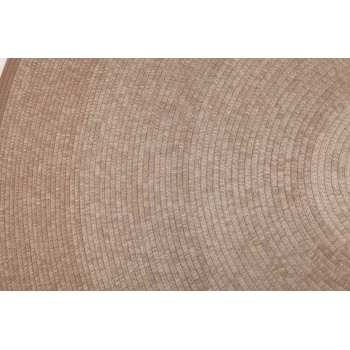 Round Hand-Woven Rope Rug — Concentric Braided Design | Natural Beige
