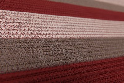 Flat-Woven Striped Area Rug | Burgundy Brown Cream Reversible Carpet
