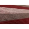 Flat-Woven Striped Area Rug | Burgundy Brown Cream Reversible Carpet