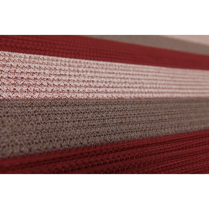 Flat-Woven Striped Area Rug | Burgundy Brown Cream Reversible Carpet