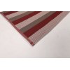 Flat-Woven Striped Area Rug | Burgundy Brown Cream Reversible Carpet