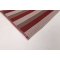 Flat-Woven Striped Area Rug | Burgundy Brown Cream Reversible Carpet